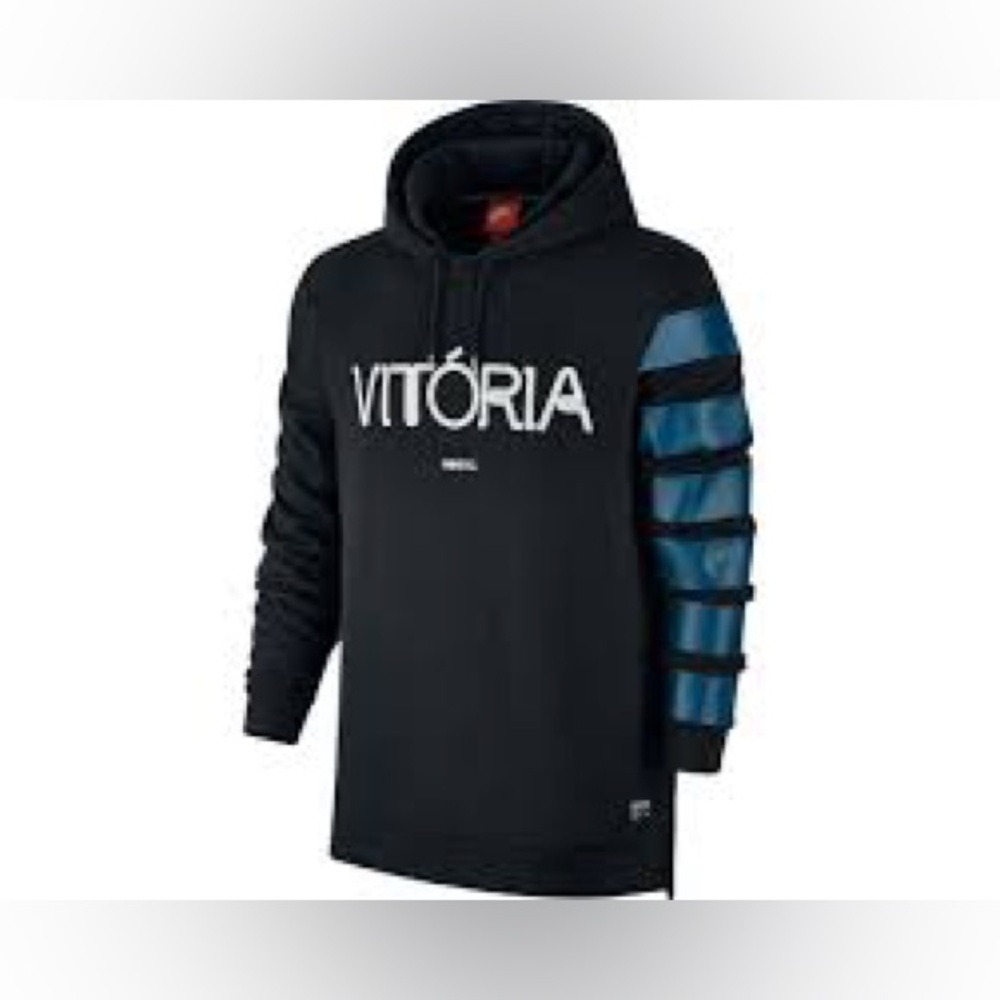 NWT Nike Vitoria F.C. Spell Out Black and blue Soccer Hoodie Size L